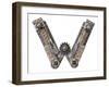 Industrial Metal Alphabet Letter W-donatas1205-Framed Art Print