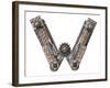 Industrial Metal Alphabet Letter W-donatas1205-Framed Art Print