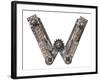 Industrial Metal Alphabet Letter W-donatas1205-Framed Art Print