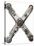 Industrial Metal Alphabet Letter X-donatas1205-Stretched Canvas