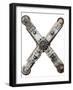 Industrial Metal Alphabet Letter X-donatas1205-Framed Art Print