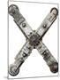 Industrial Metal Alphabet Letter X-donatas1205-Mounted Art Print