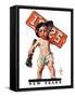 "Industrial New Years Baby with License Plate,"January 3, 1925-Joseph Christian Leyendecker-Framed Stretched Canvas