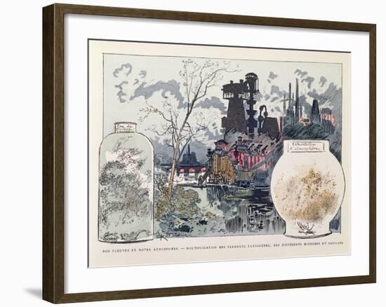 Industrial Pollution, Illustration from 'Le XXeme Siecle, La Vie Electrique', C. 1890-Albert Robida-Framed Giclee Print