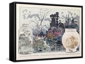 Industrial Pollution, Illustration from 'Le XXeme Siecle, La Vie Electrique', C. 1890-Albert Robida-Framed Stretched Canvas