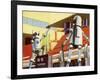 Industrial Robots at Work in a Factory-null-Framed Art Print