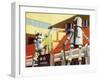 Industrial Robots at Work in a Factory-null-Framed Art Print