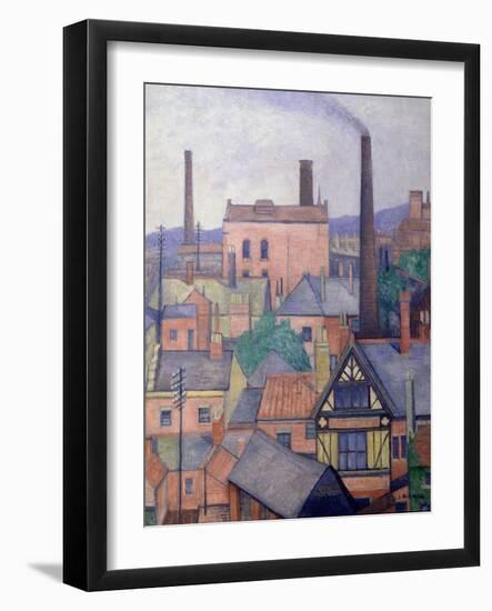 Industrial Roofscape, c.1931-Stanislawa de Karlowska-Framed Giclee Print