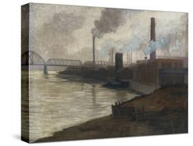 Industrial Scene, Mills on the Monongahela-Filipo Or Frederico Bartolini-Stretched Canvas