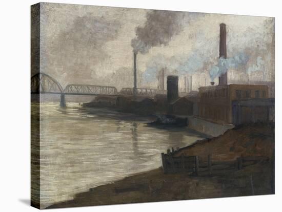 Industrial Scene, Mills on the Monongahela-Filipo Or Frederico Bartolini-Stretched Canvas