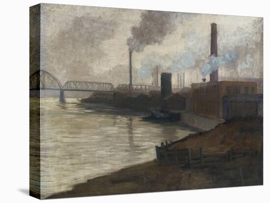 Industrial Scene, Mills on the Monongahela-Filipo Or Frederico Bartolini-Stretched Canvas