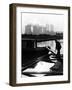 Industrial Scene with Canal and Long Boat, 1971-null-Framed Photographic Print
