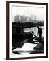 Industrial Scene with Canal and Long Boat, 1971-null-Framed Photographic Print