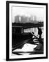 Industrial Scene with Canal and Long Boat, 1971-null-Framed Photographic Print