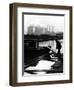 Industrial Scene with Canal and Long Boat, 1971-null-Framed Photographic Print