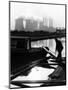 Industrial Scene with Canal and Long Boat, 1971-null-Mounted Photographic Print