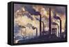 Industrial Smoke from the Factories of Sheffield, Yorkshire (England)-null-Framed Stretched Canvas