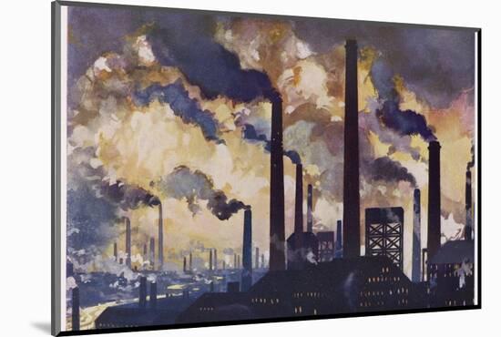 Industrial Smoke from the Factories of Sheffield Yorkshire-null-Mounted Photographic Print