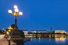 Hamburg Alsterarkaden at Night-IndustryAndTravel-Photographic Print