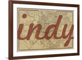 Indy - 1876, Indianapolis - Plan, Indiana, United States Map-null-Framed Giclee Print