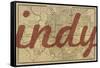 Indy - 1876, Indianapolis - Plan, Indiana, United States Map-null-Framed Stretched Canvas