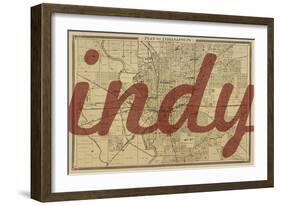 Indy - 1876, Indianapolis - Plan, Indiana, United States Map-null-Framed Giclee Print