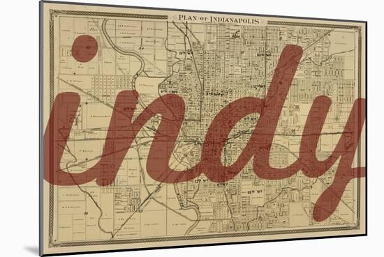 Indy - 1876, Indianapolis - Plan, Indiana, United States Map-null-Mounted Giclee Print