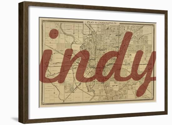 Indy - 1876, Indianapolis - Plan, Indiana, United States Map-null-Framed Giclee Print