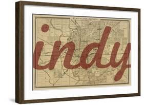 Indy - 1876, Indianapolis - Plan, Indiana, United States Map-null-Framed Giclee Print