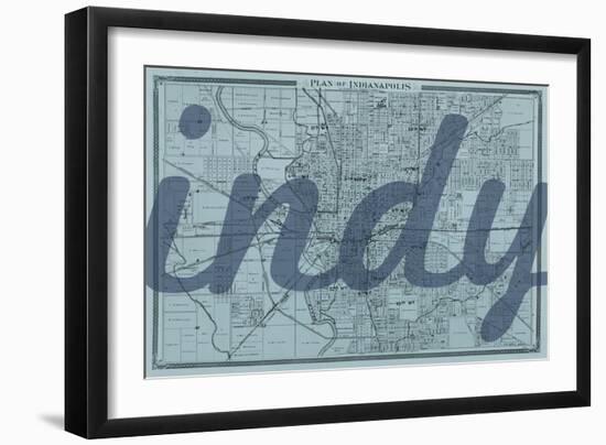 Indy - 1876, Indianapolis - Plan, Indiana, United States Map-null-Framed Premium Giclee Print