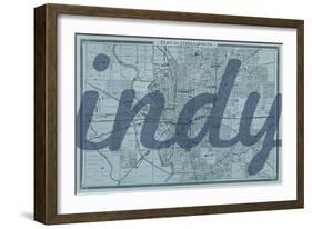 Indy - 1876, Indianapolis - Plan, Indiana, United States Map-null-Framed Giclee Print