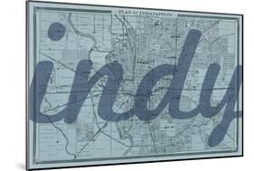 Indy - 1876, Indianapolis - Plan, Indiana, United States Map-null-Mounted Giclee Print