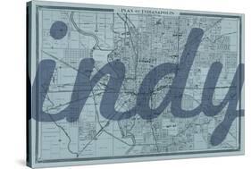 Indy - 1876, Indianapolis - Plan, Indiana, United States Map-null-Stretched Canvas