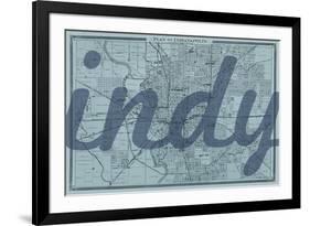 Indy - 1876, Indianapolis - Plan, Indiana, United States Map-null-Framed Giclee Print