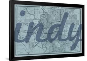 Indy - 1876, Indianapolis - Plan, Indiana, United States Map-null-Framed Giclee Print