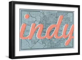 Indy - 1876, Indianapolis - Plan, Indiana, United States Map-null-Framed Giclee Print