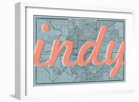 Indy - 1876, Indianapolis - Plan, Indiana, United States Map-null-Framed Giclee Print