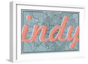 Indy - 1876, Indianapolis - Plan, Indiana, United States Map-null-Framed Giclee Print