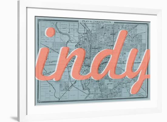 Indy - 1876, Indianapolis - Plan, Indiana, United States Map-null-Framed Giclee Print