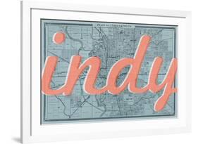 Indy - 1876, Indianapolis - Plan, Indiana, United States Map-null-Framed Giclee Print