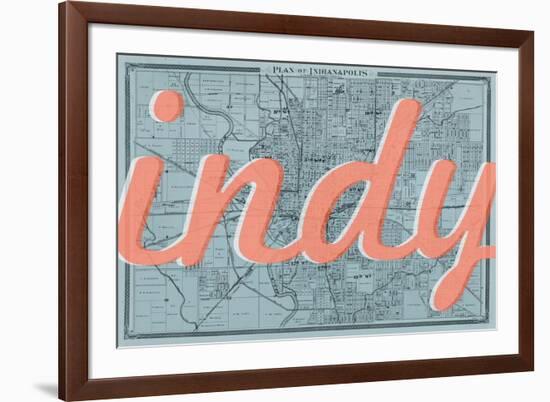 Indy - 1876, Indianapolis - Plan, Indiana, United States Map-null-Framed Giclee Print