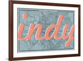 Indy - 1876, Indianapolis - Plan, Indiana, United States Map-null-Framed Giclee Print