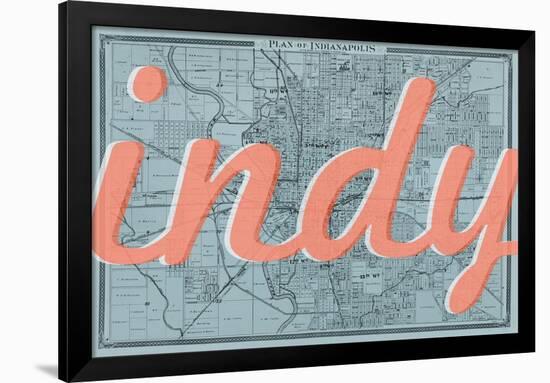 Indy - 1876, Indianapolis - Plan, Indiana, United States Map-null-Framed Giclee Print