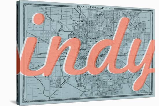 Indy - 1876, Indianapolis - Plan, Indiana, United States Map-null-Stretched Canvas