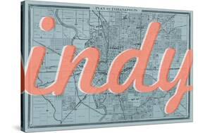 Indy - 1876, Indianapolis - Plan, Indiana, United States Map-null-Stretched Canvas