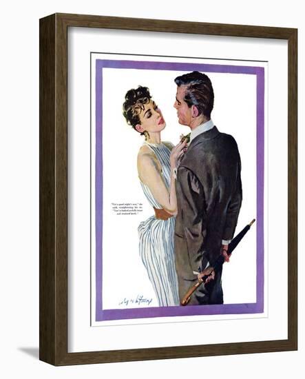 Inexperienced Male  - Saturday Evening Post "Leading Ladies", December 4, 1954 pg.29-Coby Whitmore-Framed Giclee Print