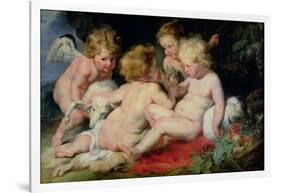 Infant Christ with John the Baptist and Two Angels, 1615/20-Peter Paul Rubens-Framed Giclee Print