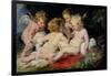 Infant Christ with John the Baptist and Two Angels, 1615/20-Peter Paul Rubens-Framed Giclee Print