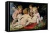 Infant Christ with John the Baptist and Two Angels, 1615/20-Peter Paul Rubens-Framed Stretched Canvas