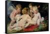 Infant Christ with John the Baptist and Two Angels, 1615/20-Peter Paul Rubens-Framed Stretched Canvas